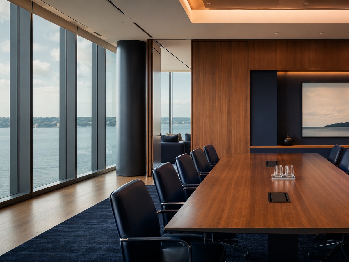 Modern waterfront boardroom